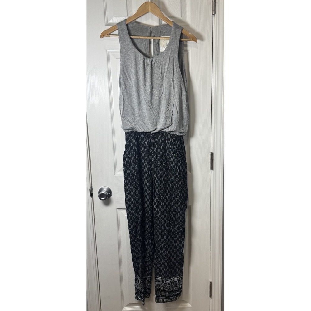 Anthropologie HEI HEI Rhodes Jumpsuit Size Small Gray and Black